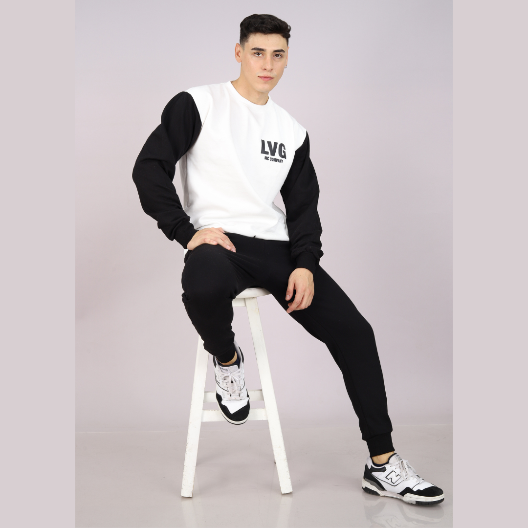 Polera Jogger Living Hombre Blanco Negro StartLiving.pe
