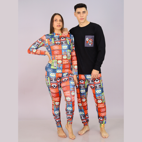 Pijama Manga Larga Mario Bros Match Hombre y Mujer StartLiving.pe