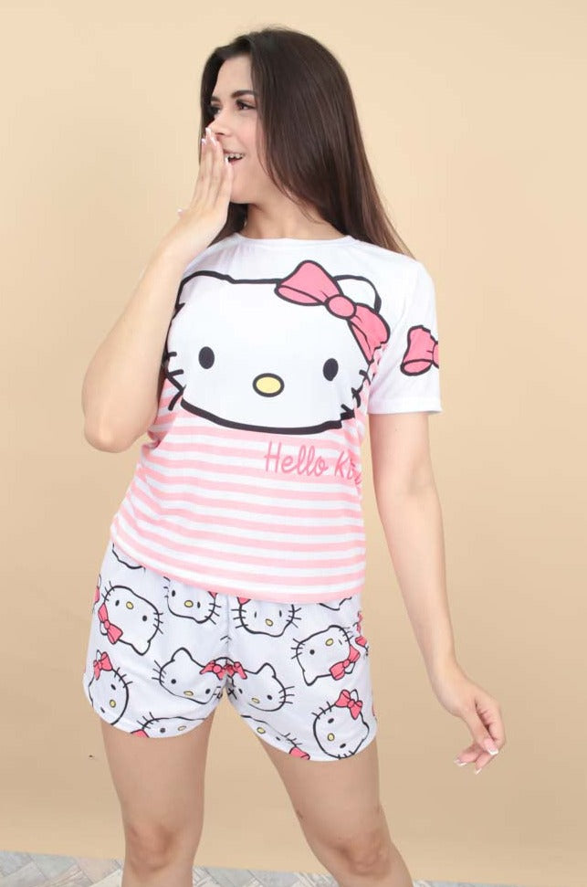 Fashion's Park Polern Mujer Polera Hello Kitty Mujer Pijama Hello